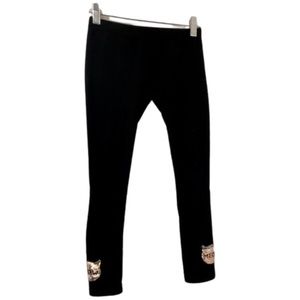 Children’s place girls black leggings.”Meow”size:M